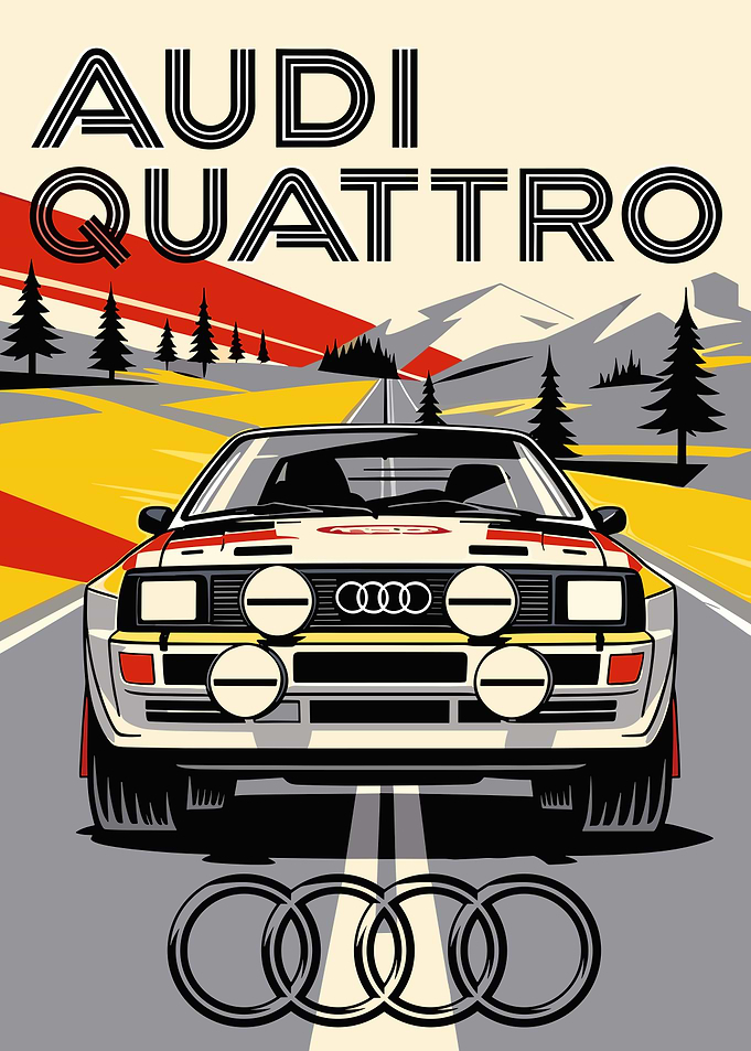 Audi Quattro Rally Car Poster