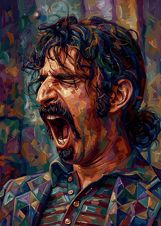 Frank Zappa Yawning Portrait