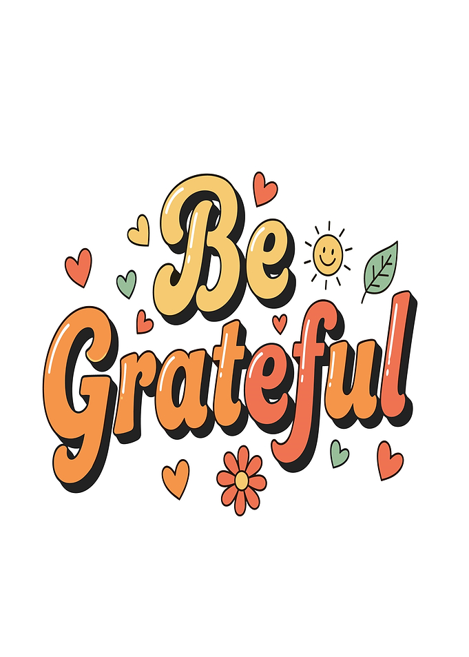 Be Grateful Retro Text Art