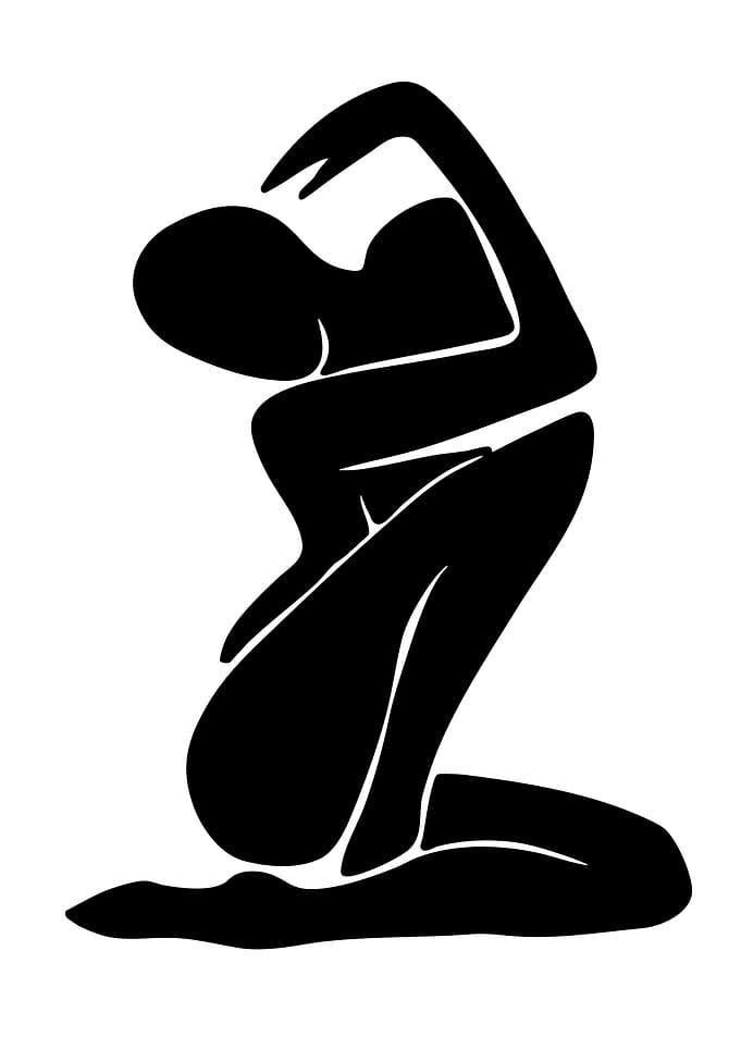Abstract Silhouette of a Crouching Figure