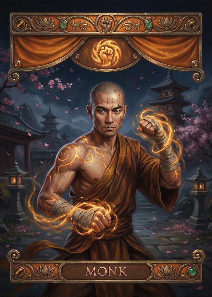 Monk with glowing energy
