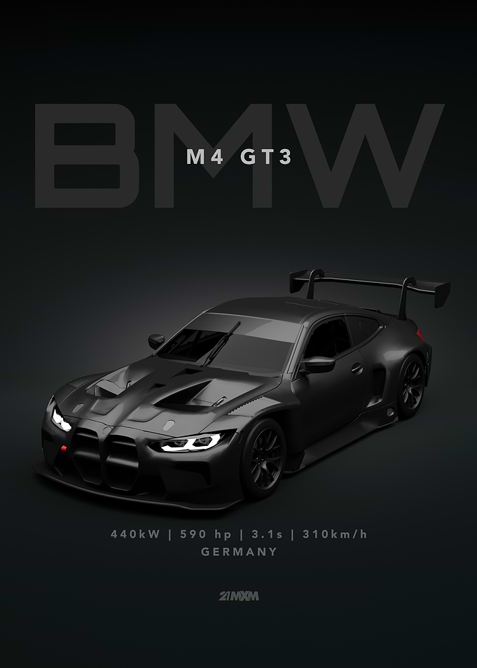 Matte Black BMW M4 GT3