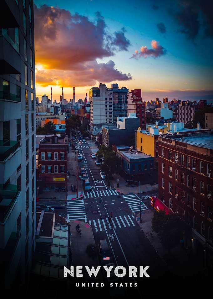 New York Cityscape at Sunset