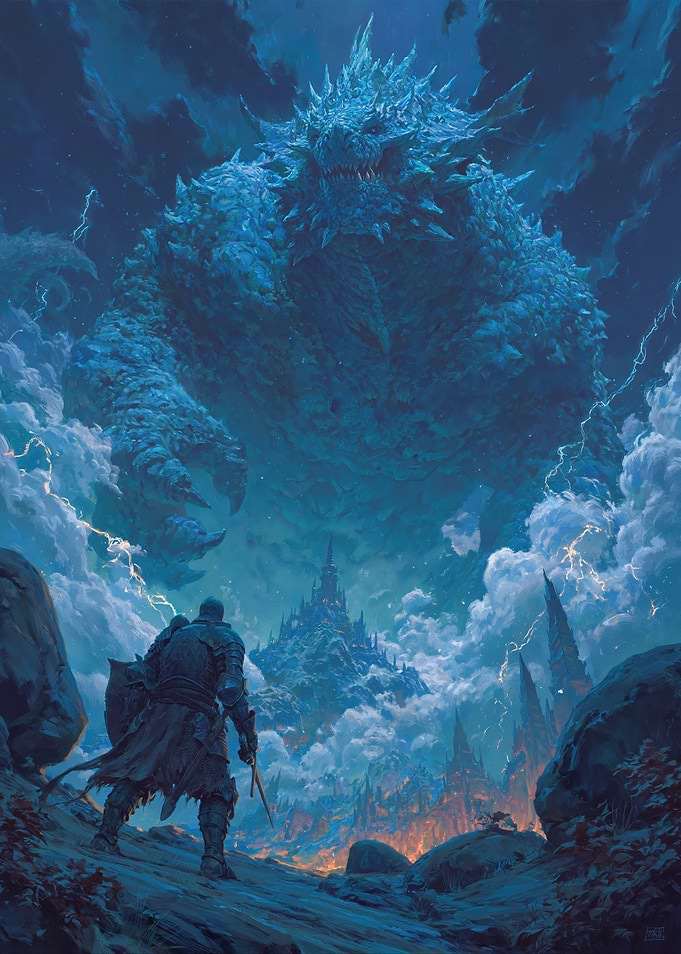 Epic Dragon Battle Scene