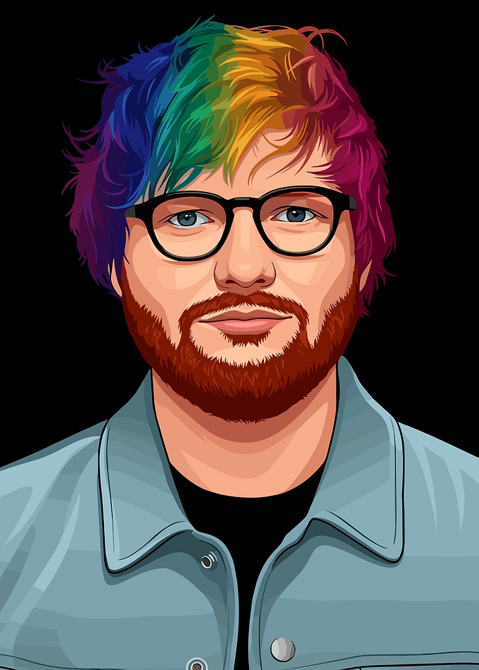 Ed Sheeran with Rainbow Hair
