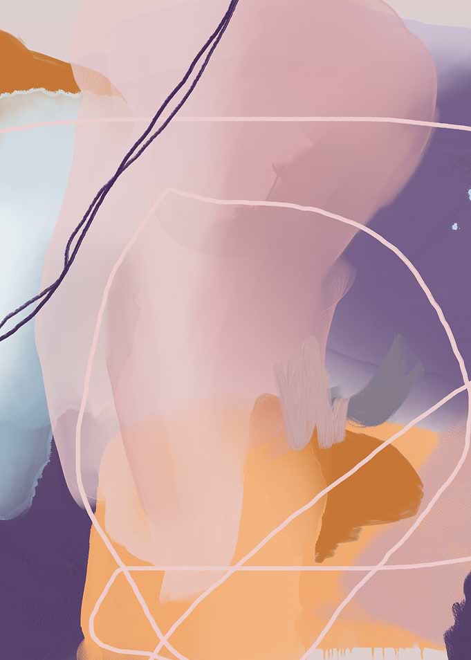 Abstract Watercolor with Lines