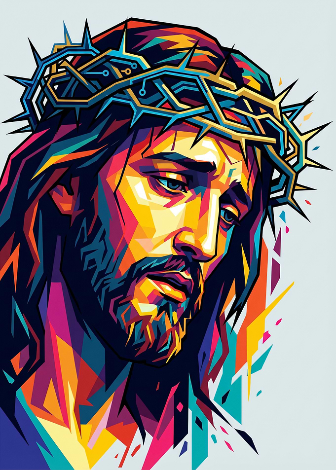 Jesus Christ Crown of Thorns Pop Art