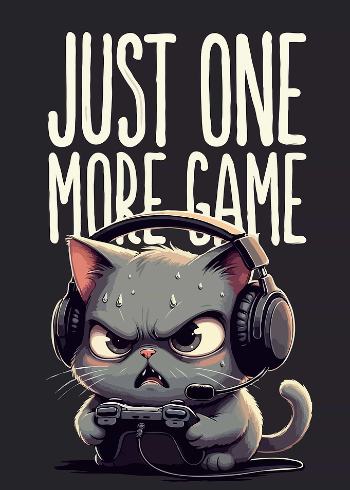 Grumpy Cat Gamer Humor Art
