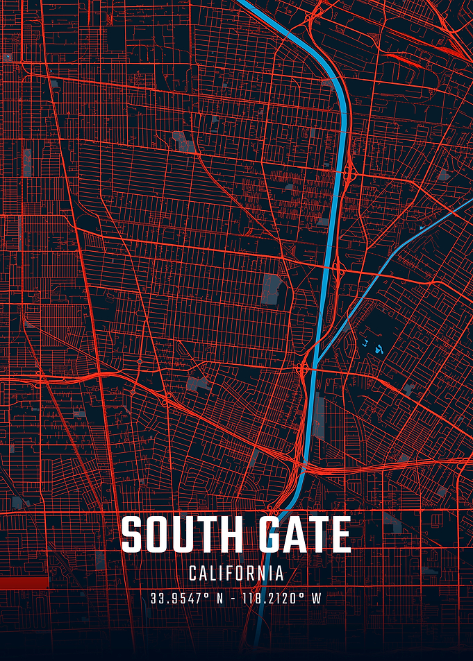 South Gate California City Map