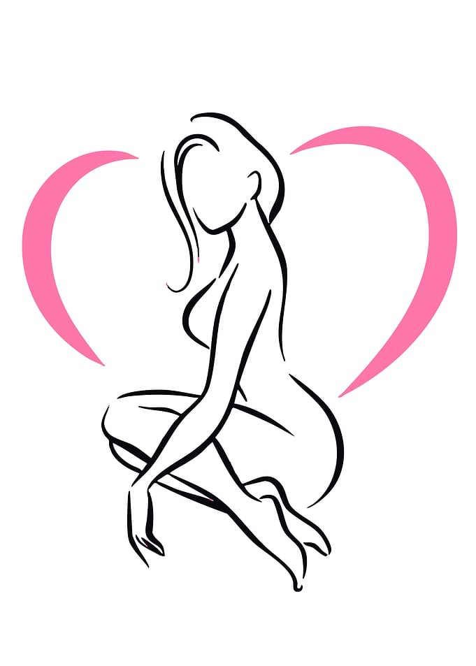 Minimalist Woman Silhouette with Heart
