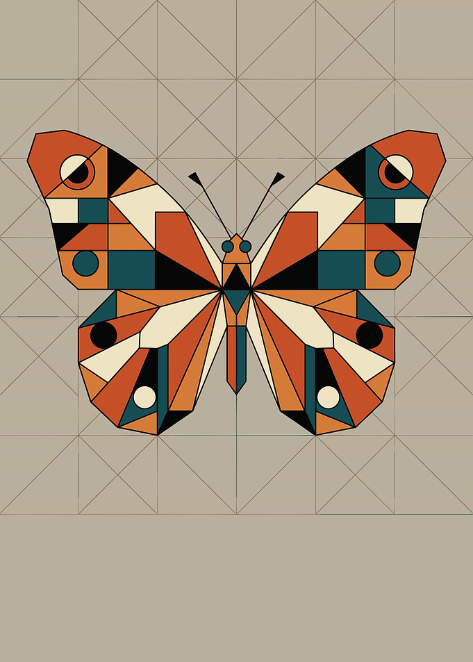 Geometric Butterfly Art