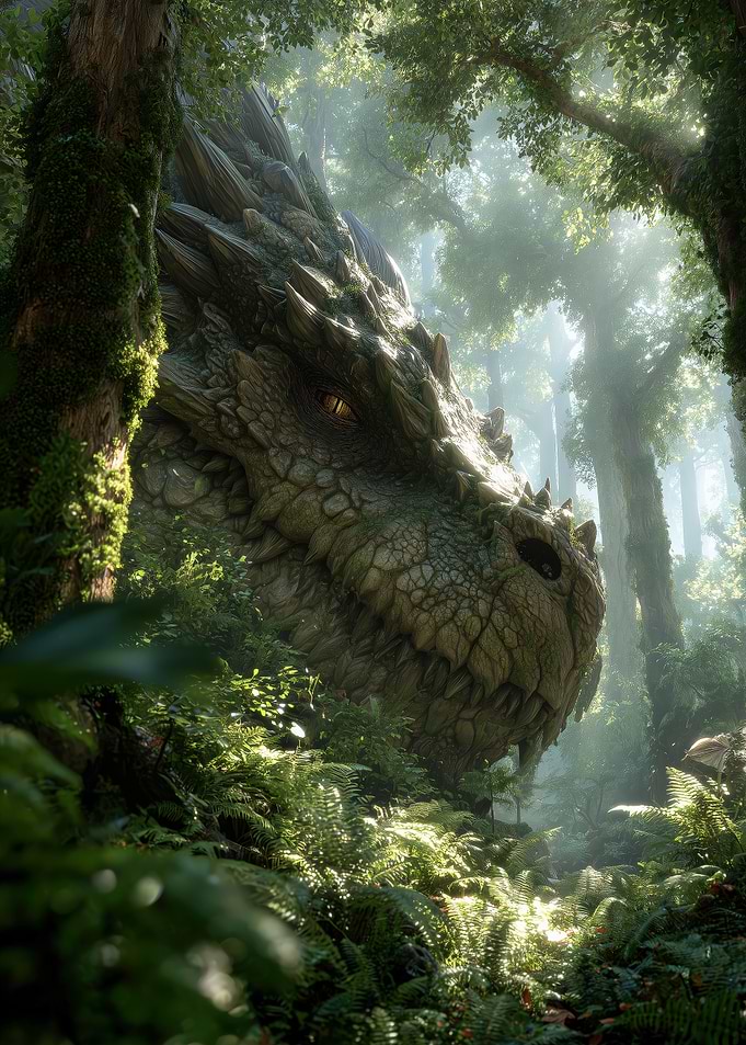 Ancient Forest Dragon Hidden In Jungle