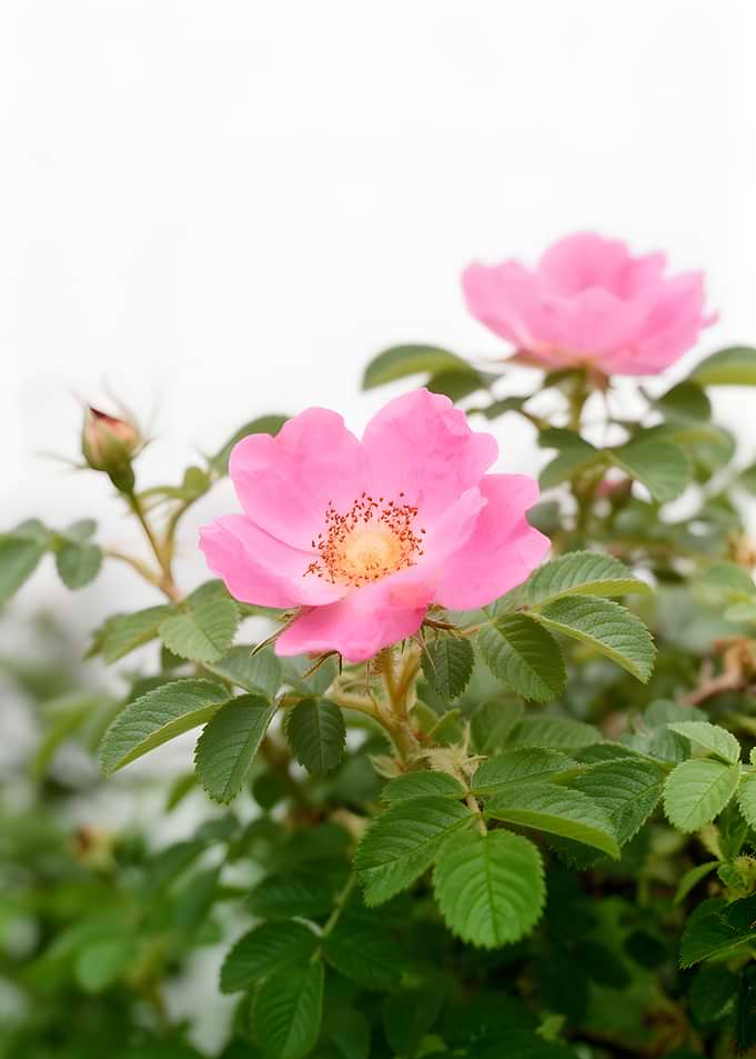 Pink Wild Roses in Bloom
