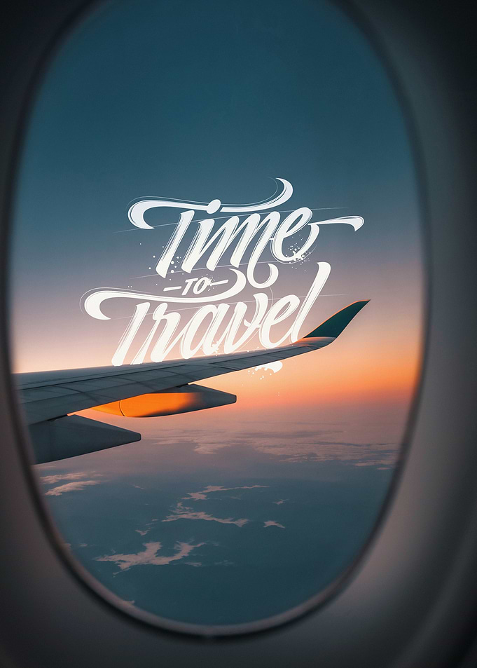 Time to Travel Airplane Window View