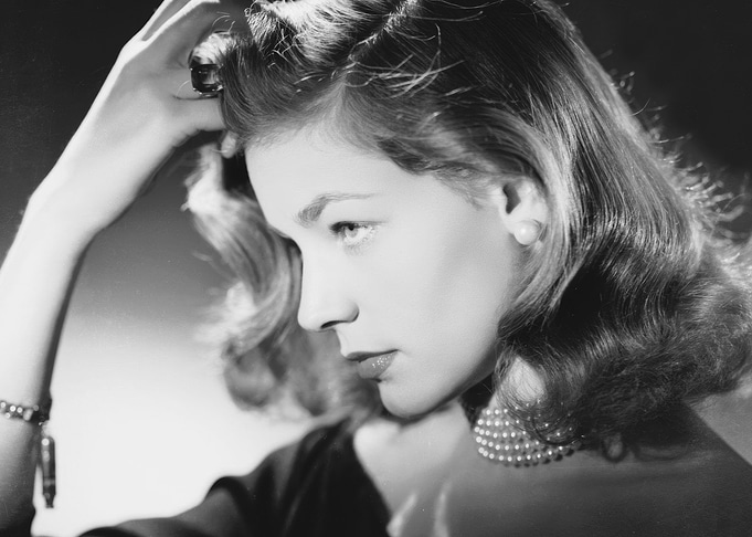 Lauren Bacall Black and White Portrait