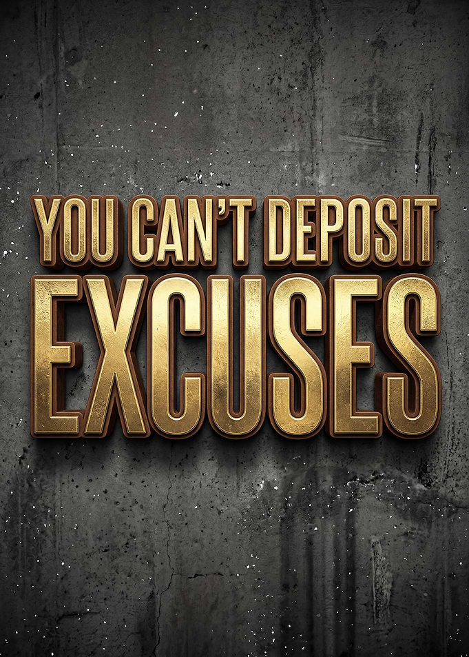 You Can't Deposit Excuses Text Art