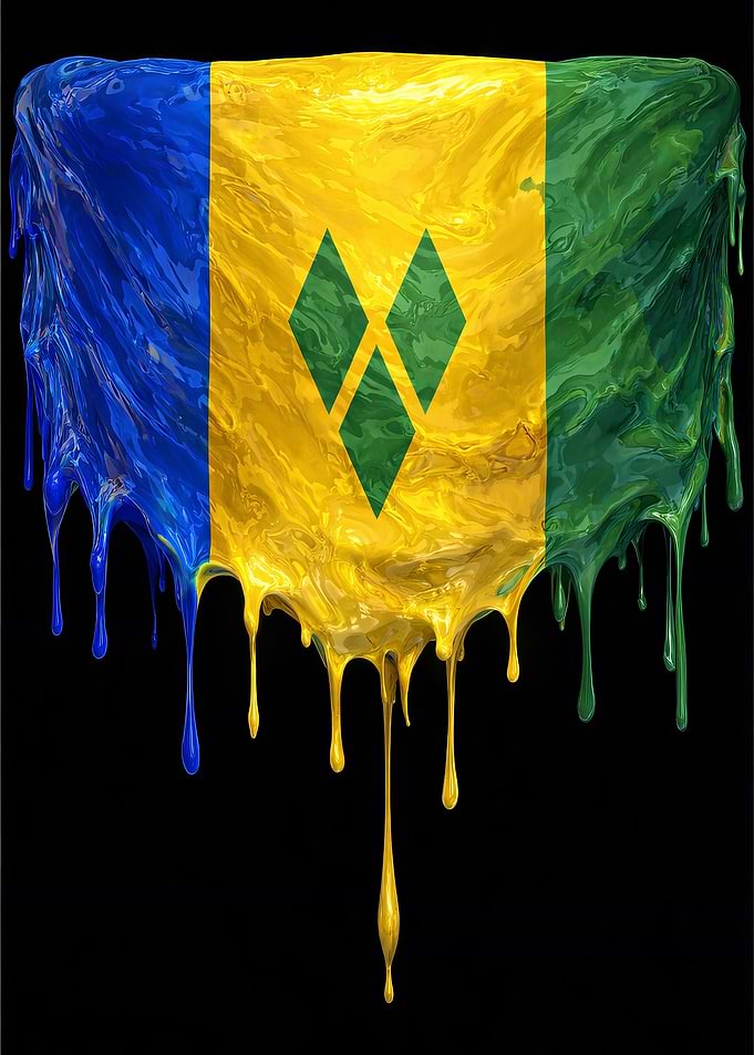 Dripping Flag of Saint Vincent and the Grenadines