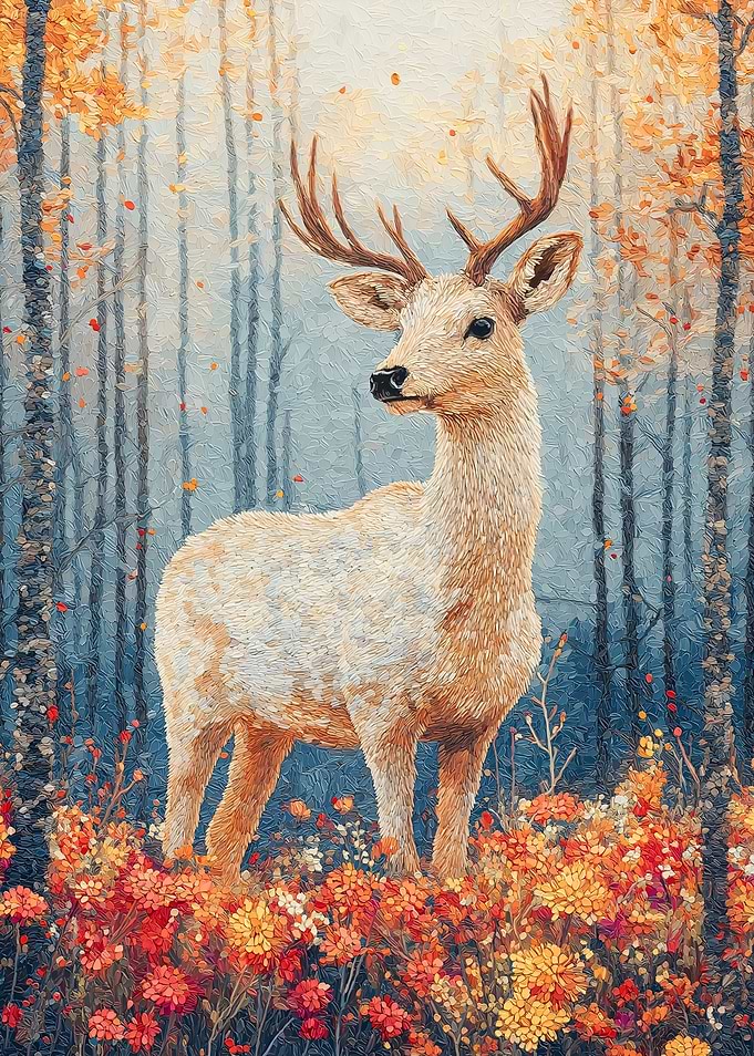 Deer in Autumn Forest