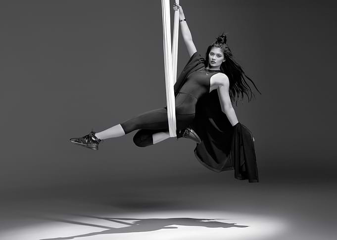 Kylie Jenner Aerial Dancer in Black Outfit