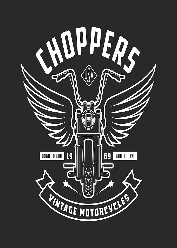 Vintage Chopper Motorcycle Emblem