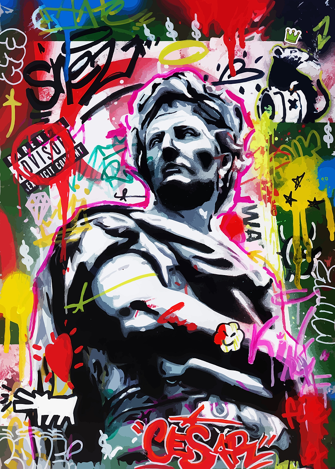Graffiti Caesar Statue