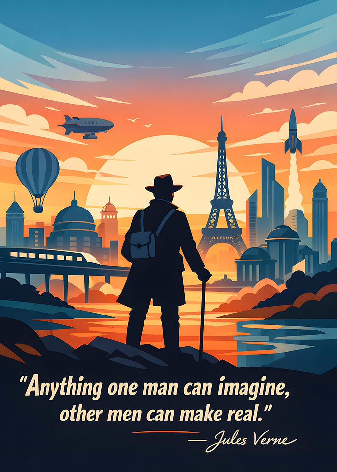 Jules Verne Quote on Imagination and Reality
