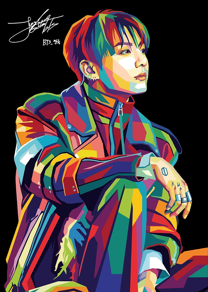 Colorful Portrait of BTS Jungkook