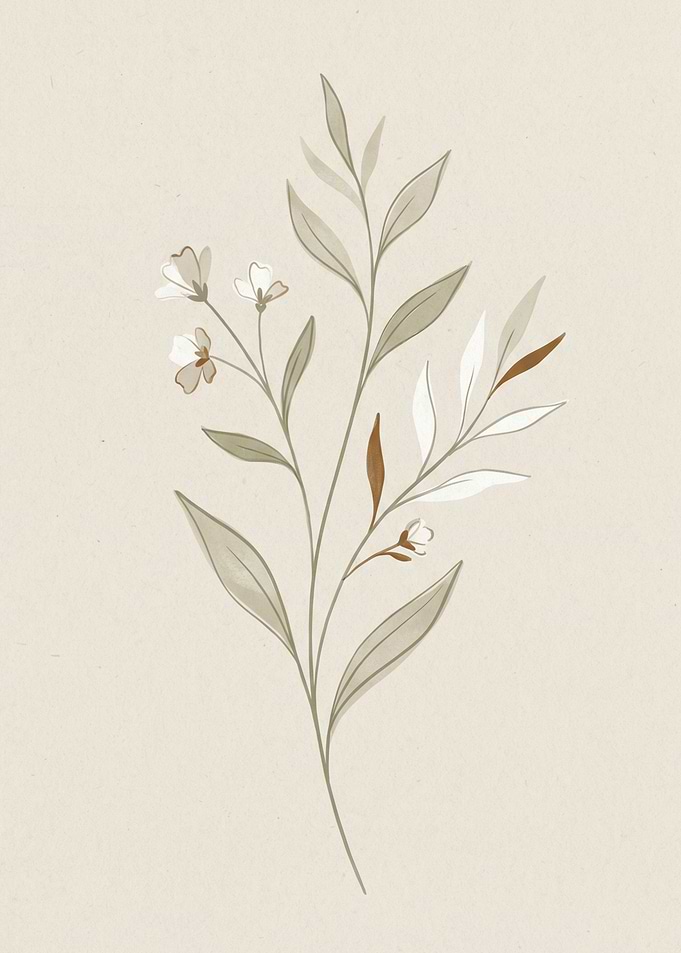 Delicate Floral Branch Illustration