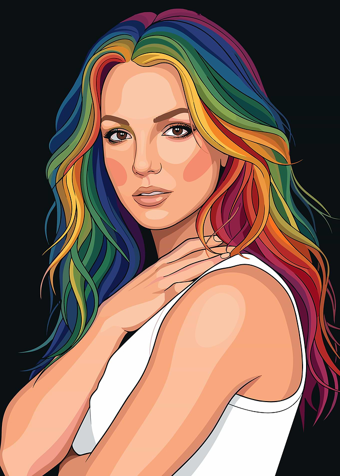 Britney Spears with Rainbow Hair