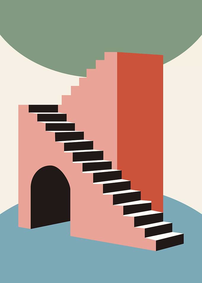 Abstract Geometric Staircase