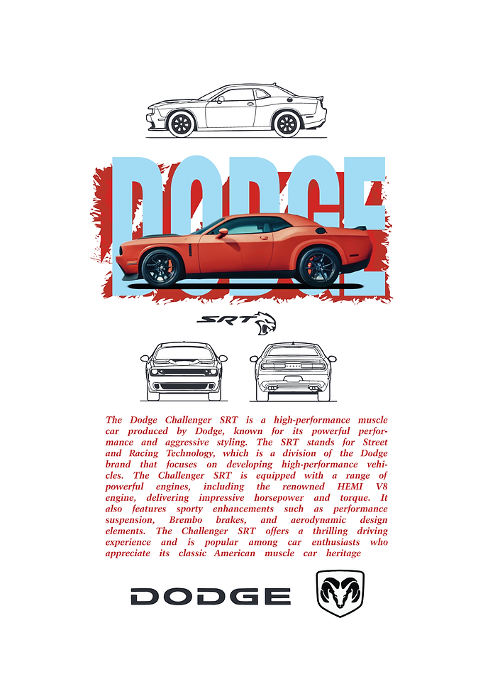 Dodge Challenger SRT Car Poster