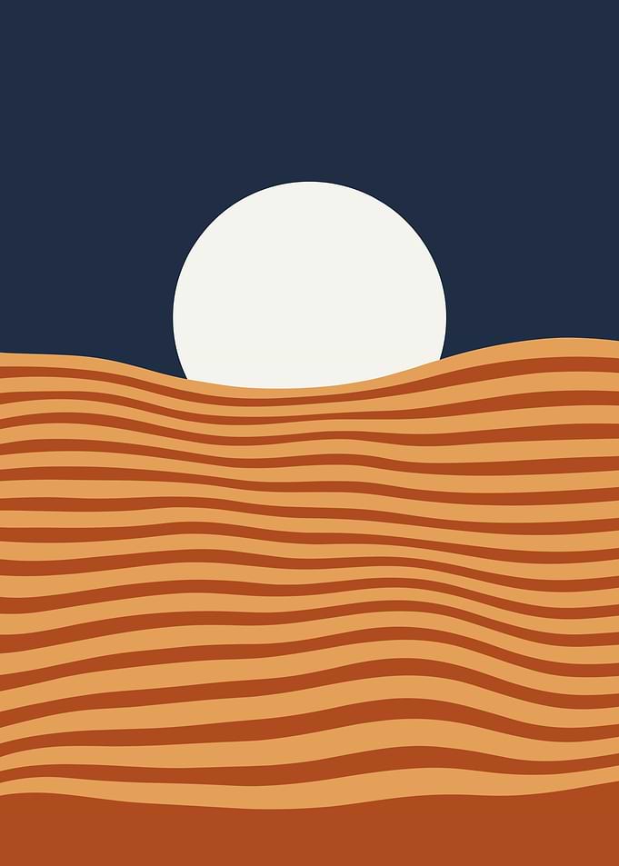 Desert Dunes Under a Full Moon