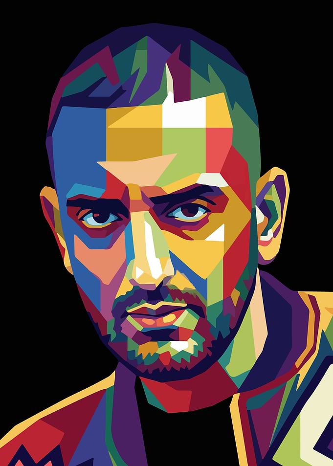 Colorful Pop Art Portrait of haftbefehl
