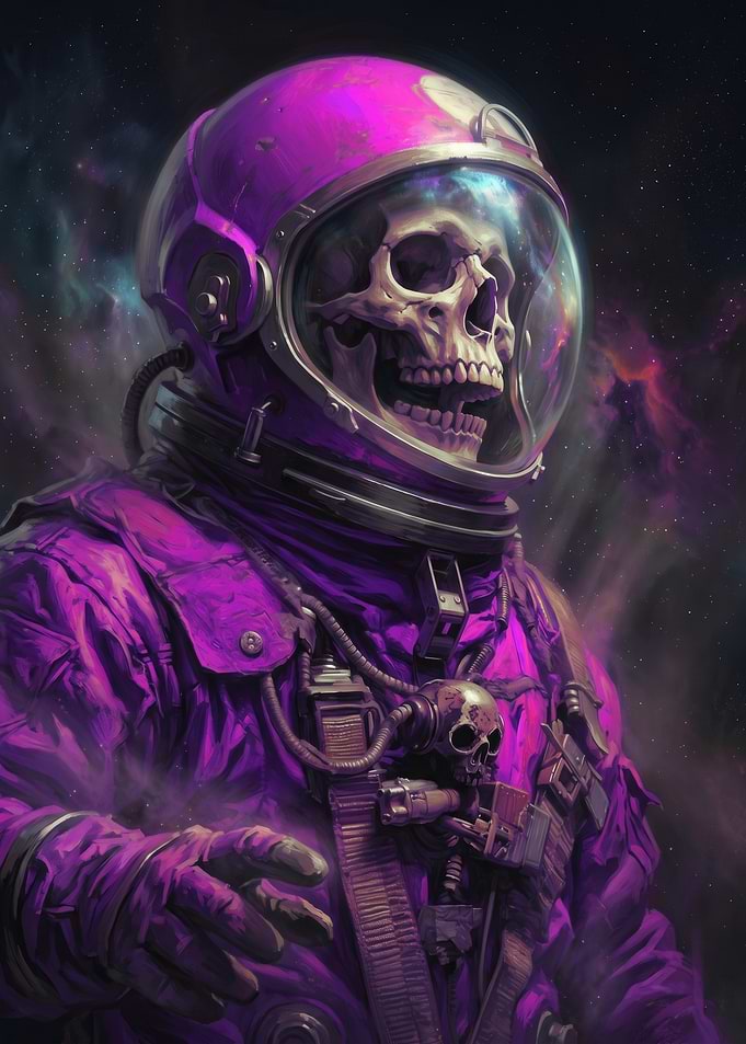 Skeleton Astronaut in Space