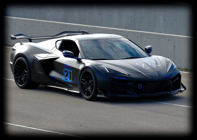 Matte Black Corvette C8 Race Car