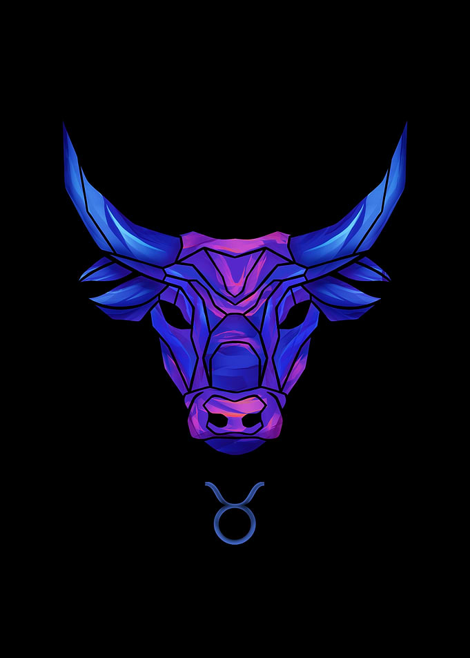 Taurus Zodiac Symbol and Bull Head