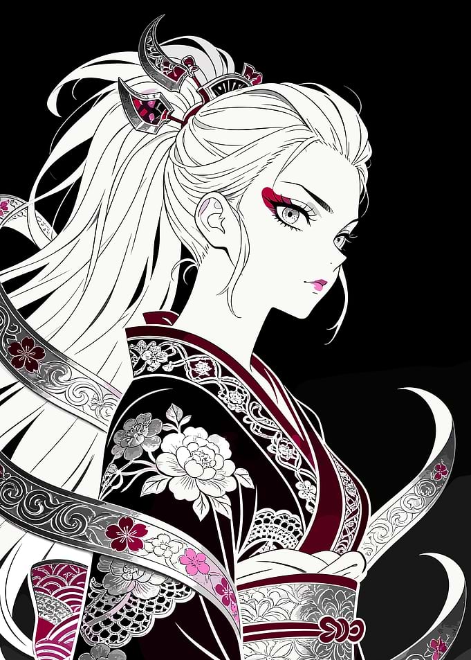 Anime Woman in Kimono
