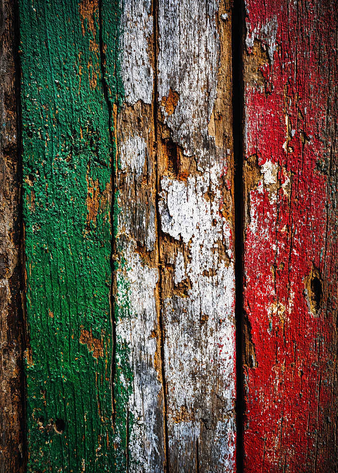 Rustic Italy Flag Wood Texture
