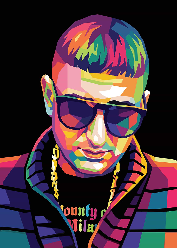 Colorful WPAP Portrait of haftbefehl