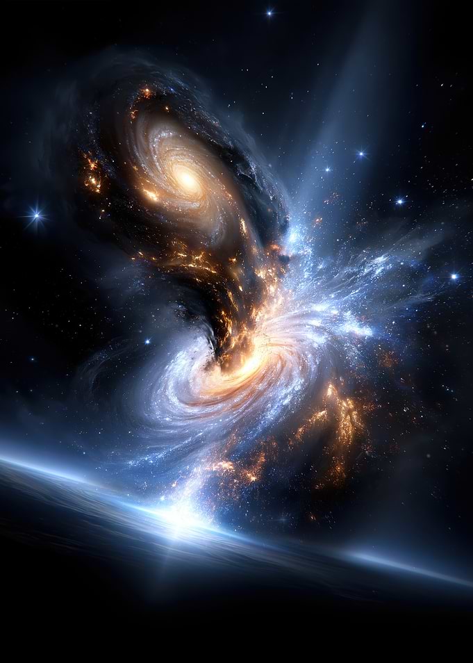 Cosmic Collision of Galaxies