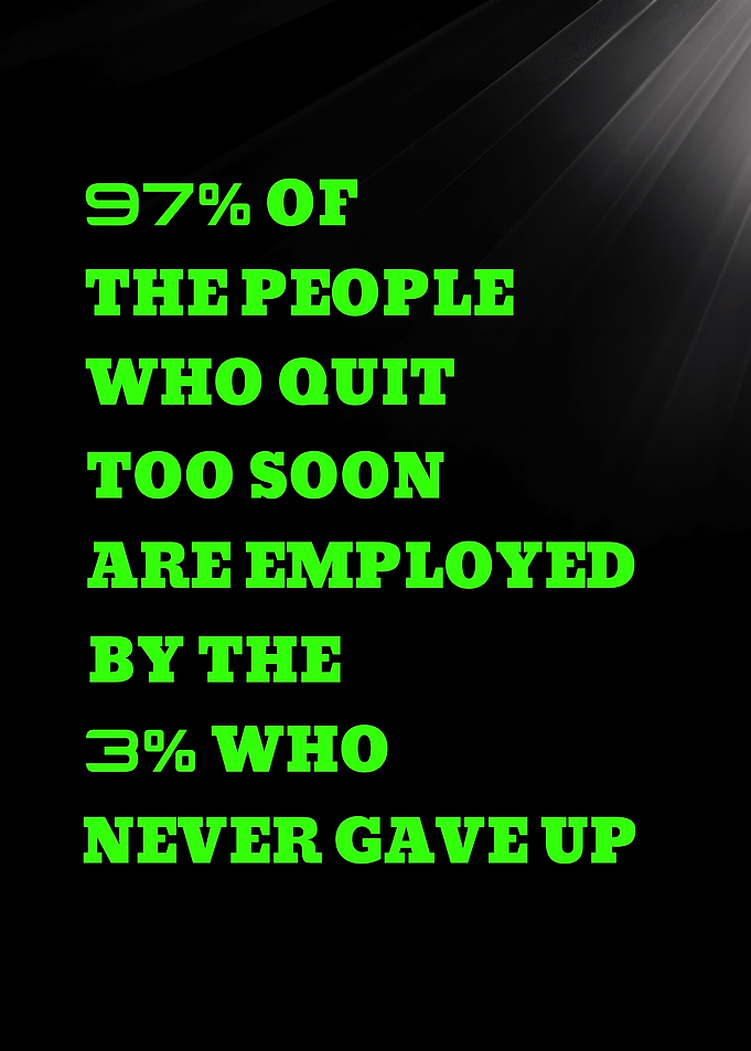 97% OF THE PEOPLE WHO QUIT TOO SOON - Inspirational Quote About Success