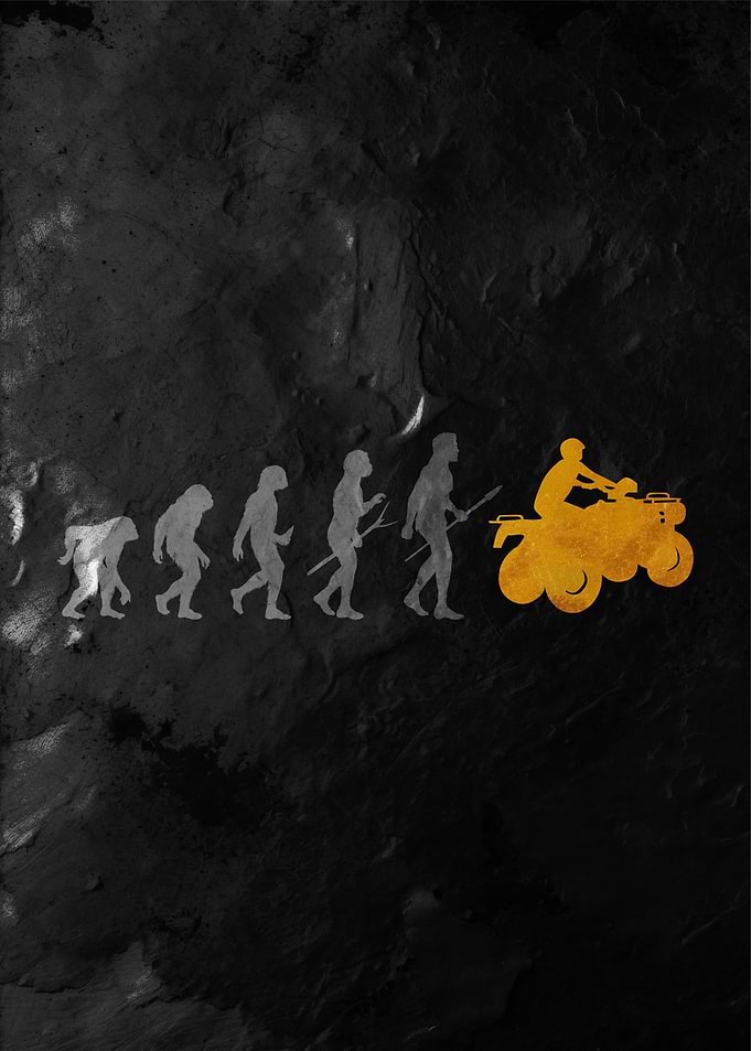 Evolution of Man to ATV Rider