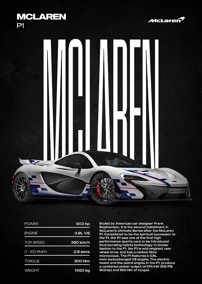 McLaren P1 Car Poster
