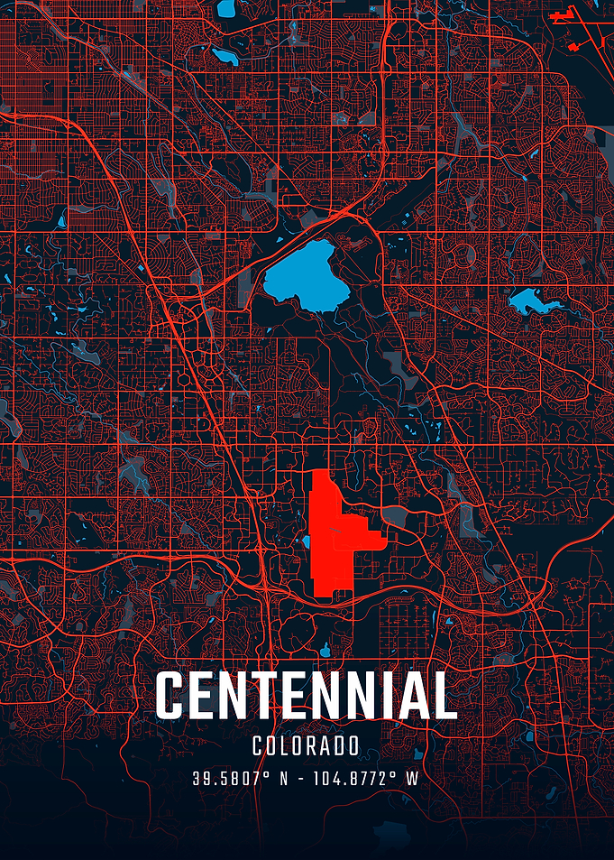 Centennial Colorado City Map