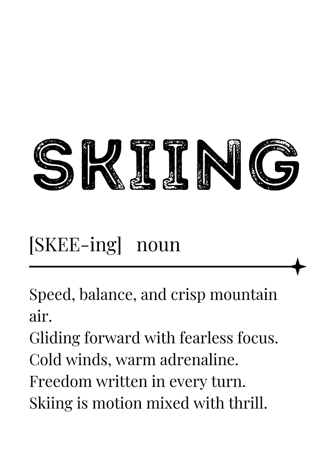 Skiing Definition Poster