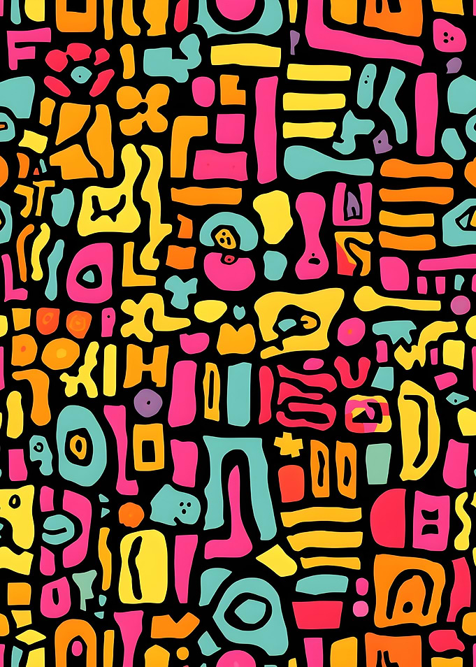 Abstract Colorful Shapes Pattern