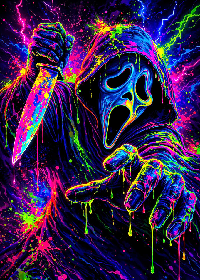 Psychedelic Ghostface with Knife