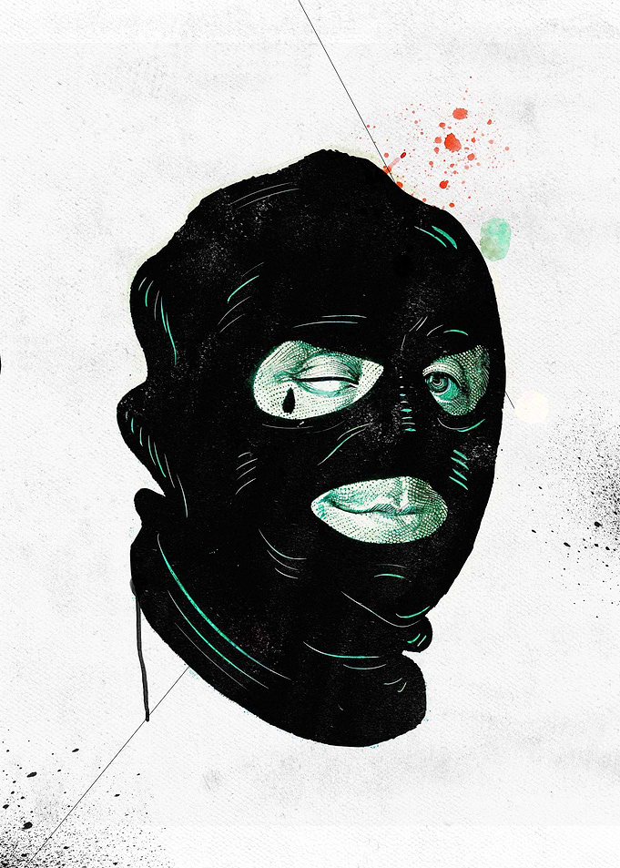 Masked Benjamin Dollar with Tear Drop