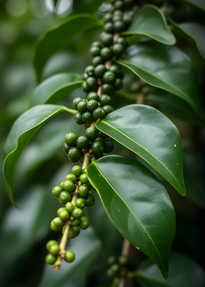 Green Coffee Beans on Branch