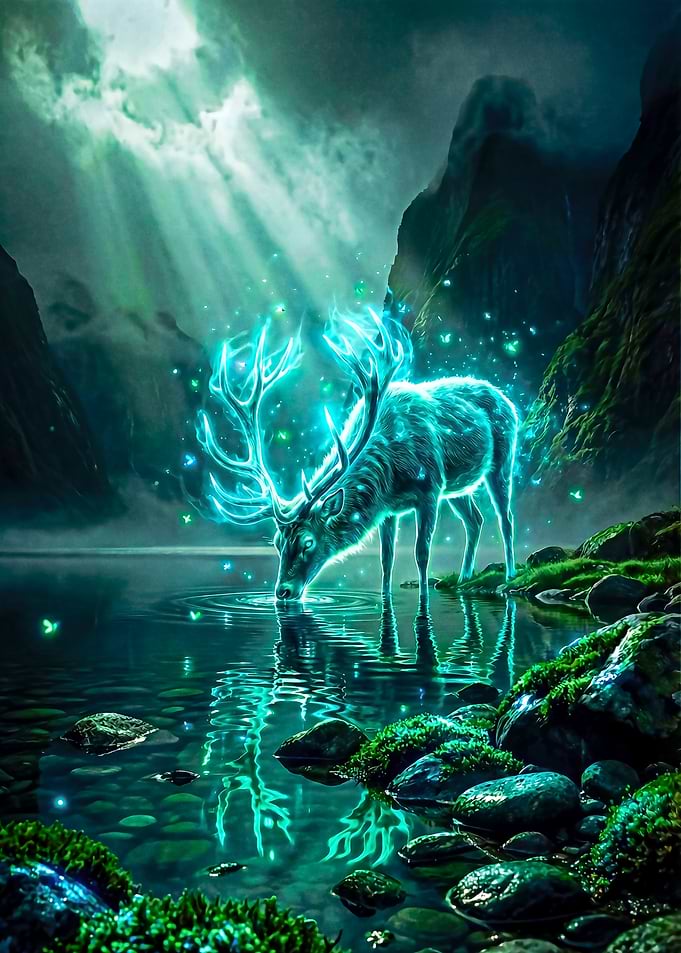 Ethereal Glowing Spirit Stag